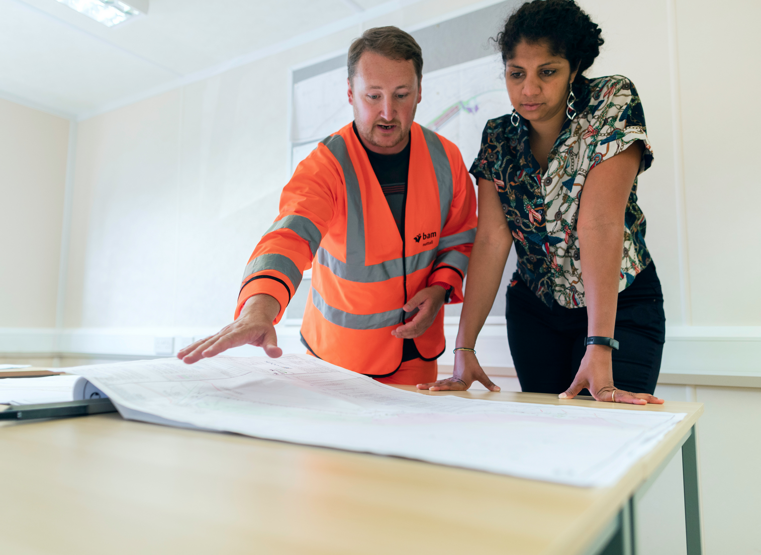 Man and woman working in engineering