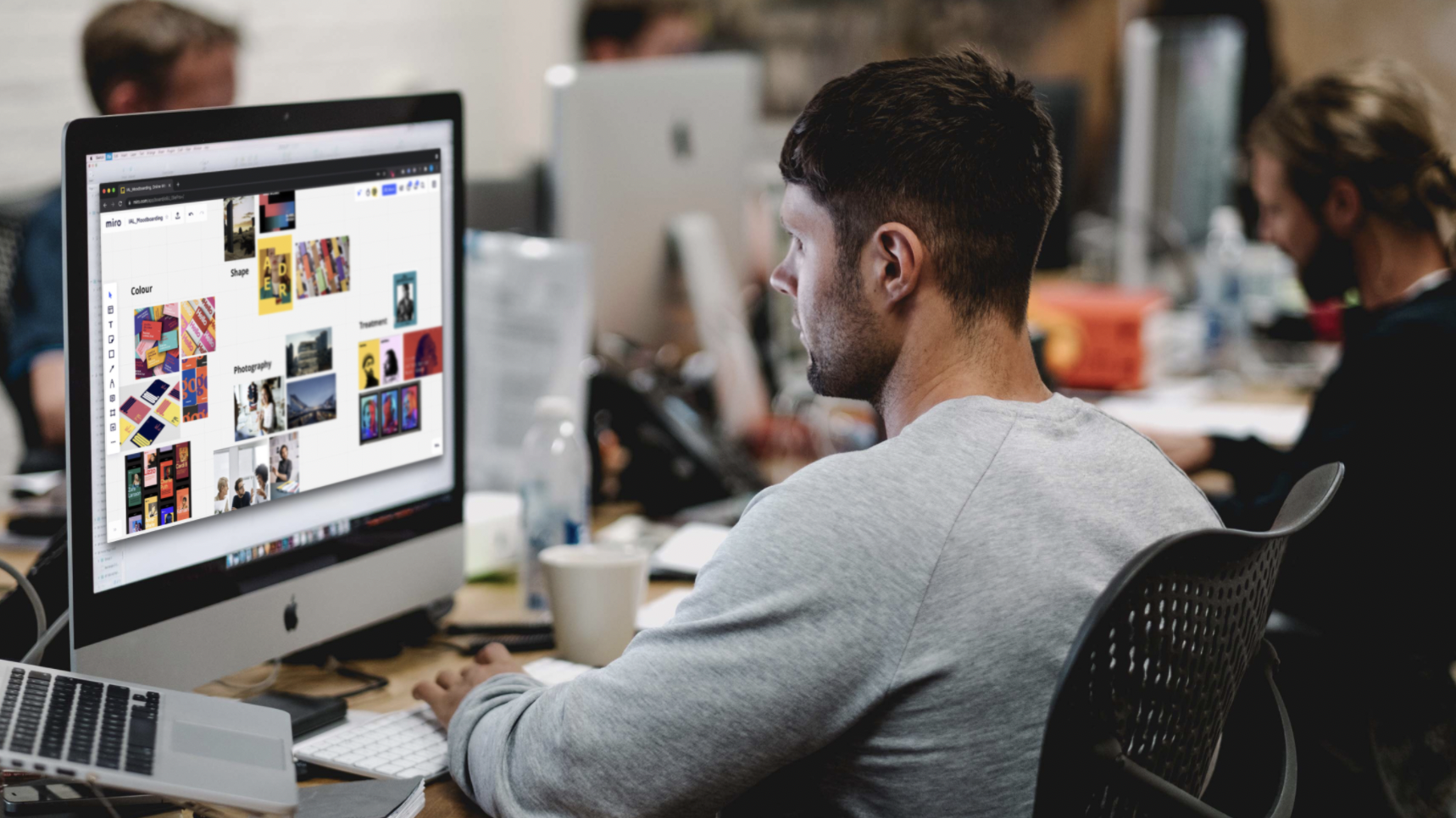 Man sitting at desktop