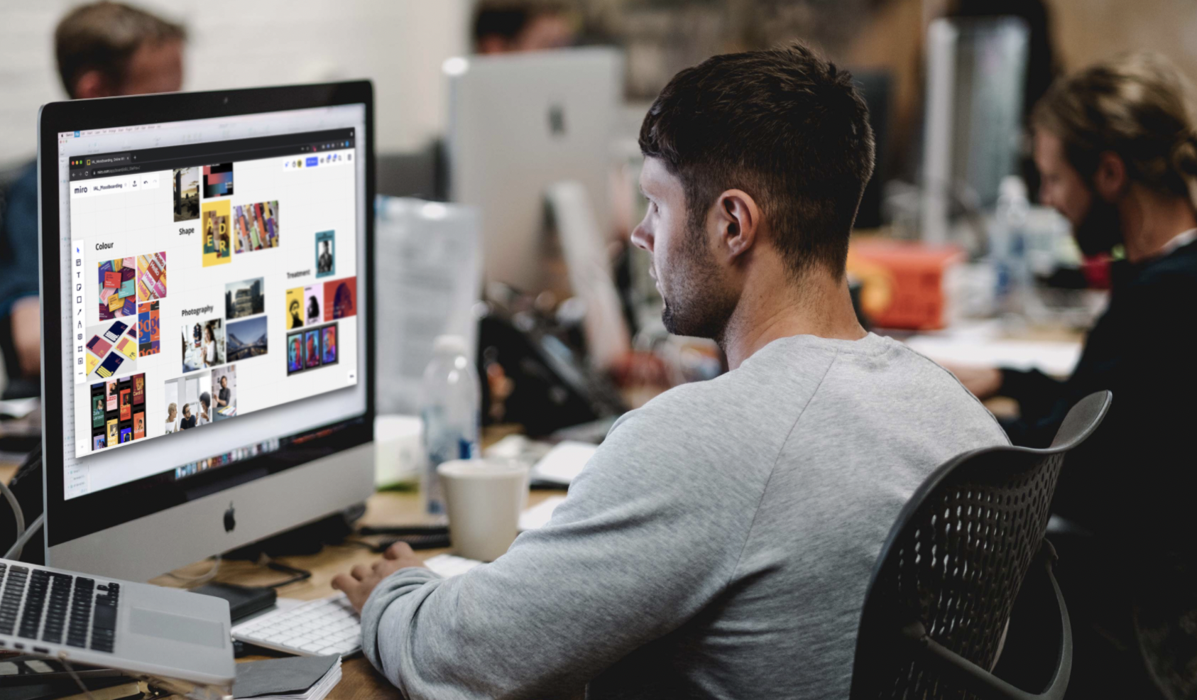 Man sitting at desktop