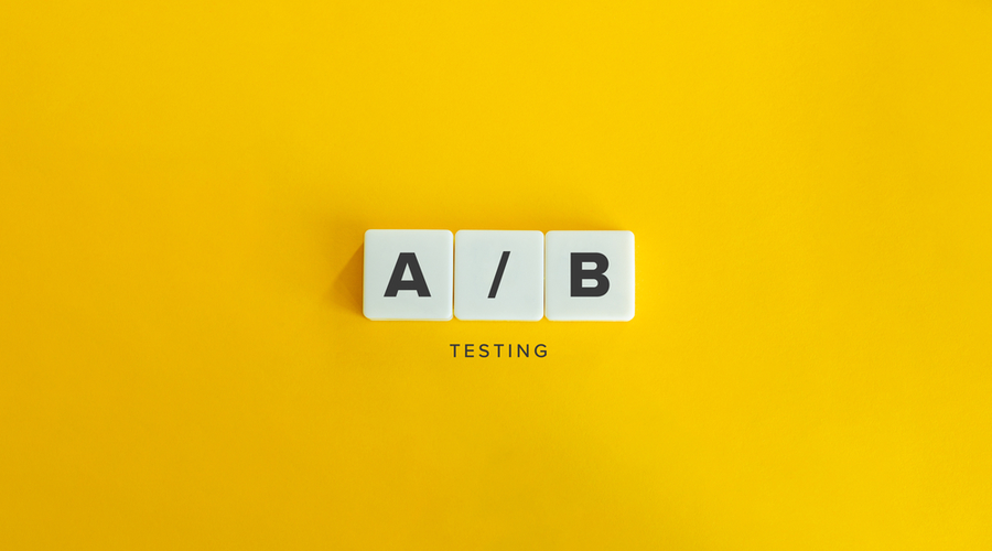 A/B testing text on yellow background
