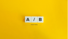 A/B testing text on yellow background