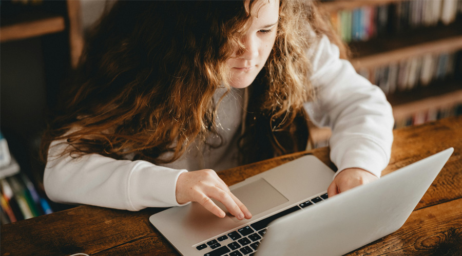 Student on laptop