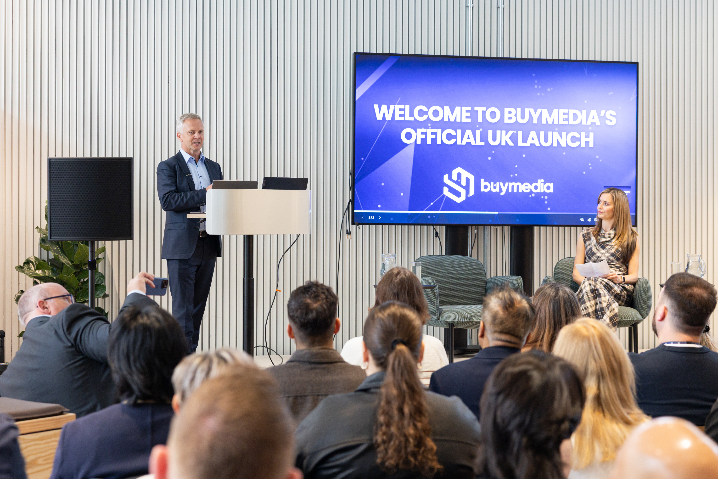 Founder Fergal O' Connor introducing Buymedia to the audience