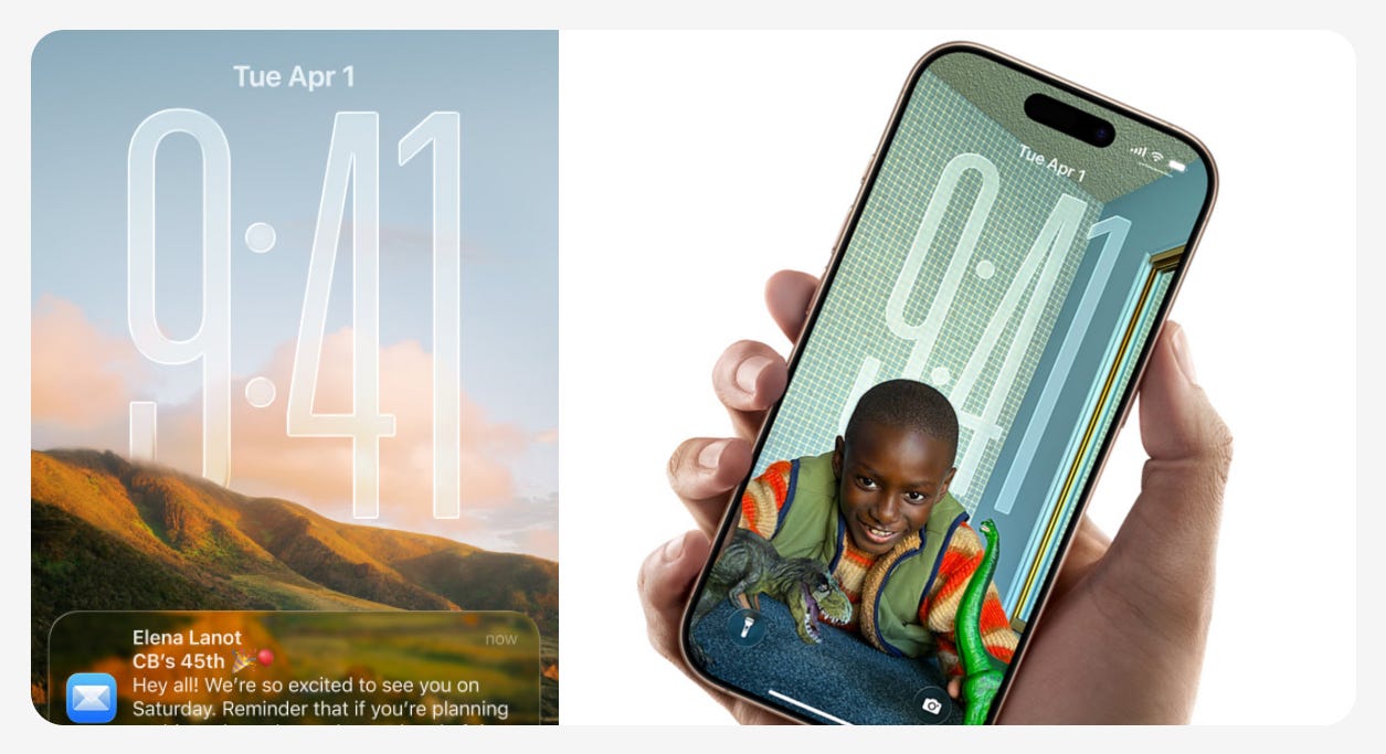 Apple liquid glass UI held in hand