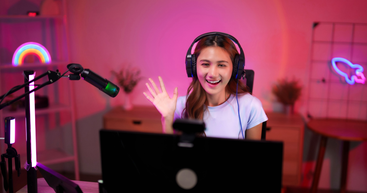 Professional camera and microphone setup for high quality livestreaming