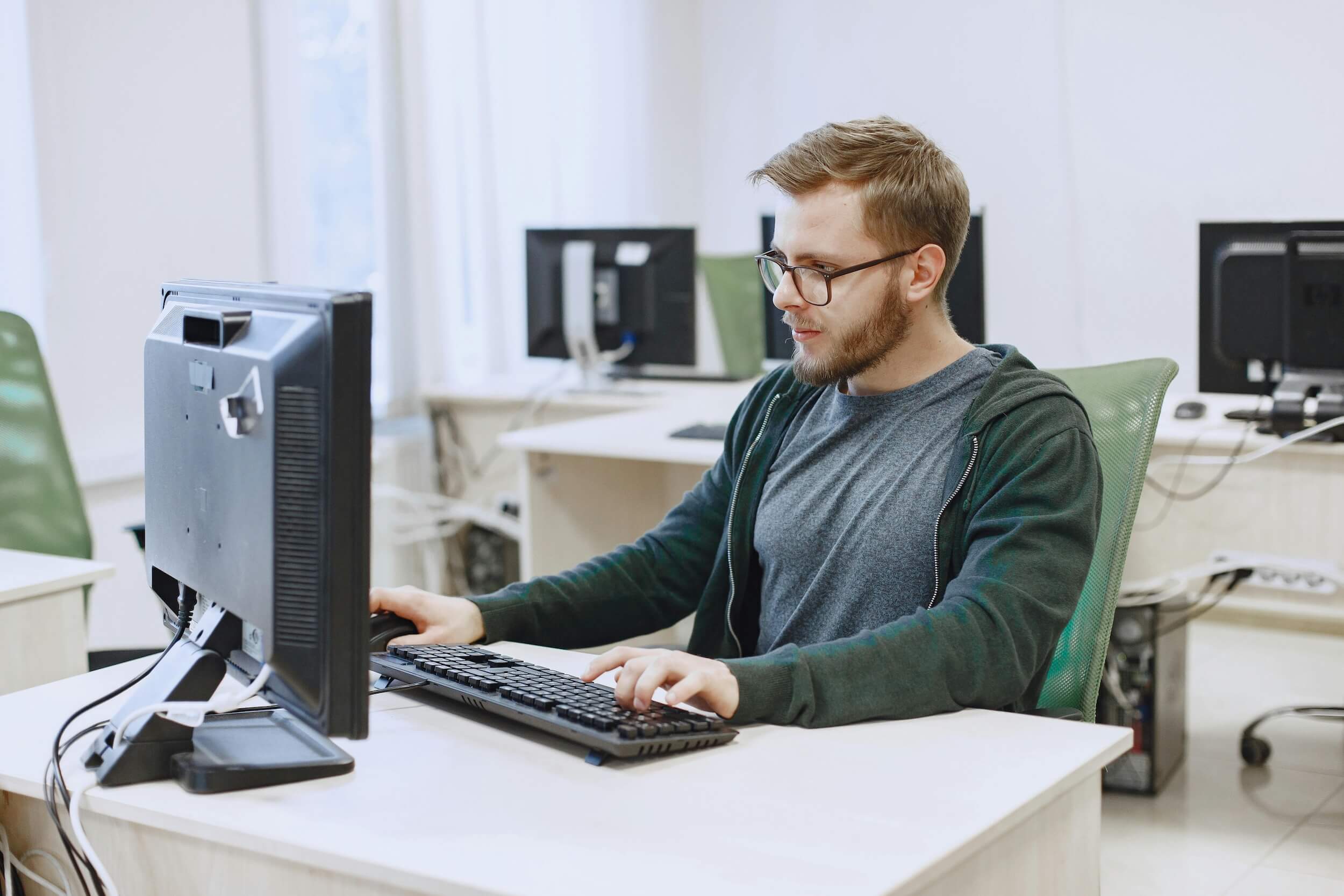 Person working on a computer