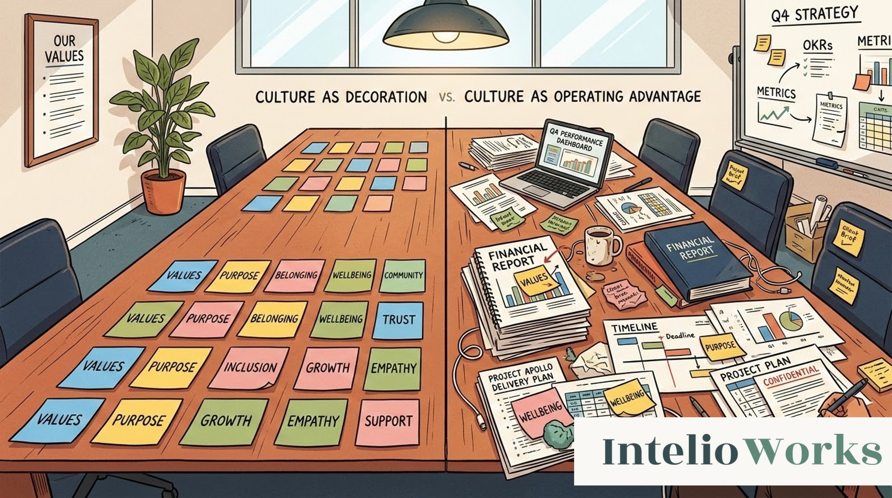 Board table showing how culture can be an operating advantage