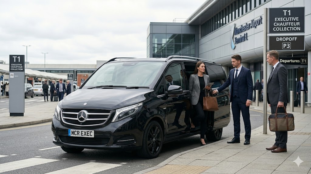 Executive Manchester Airport chauffeur service for clients and VIP guests