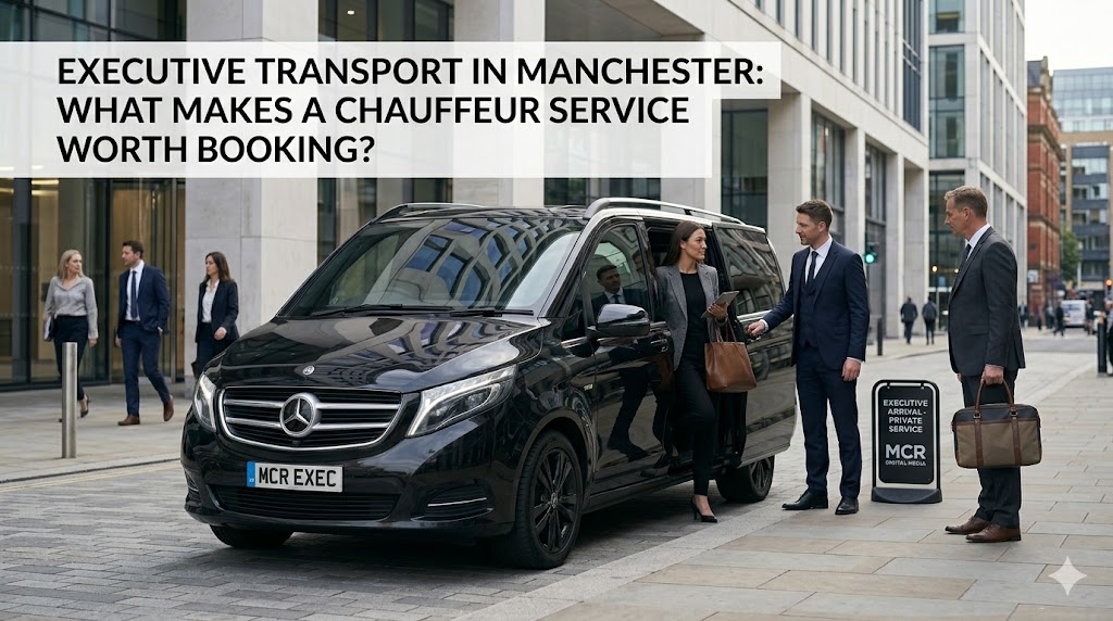 Executive transport in Manchester with premium chauffeur service and business-class travel