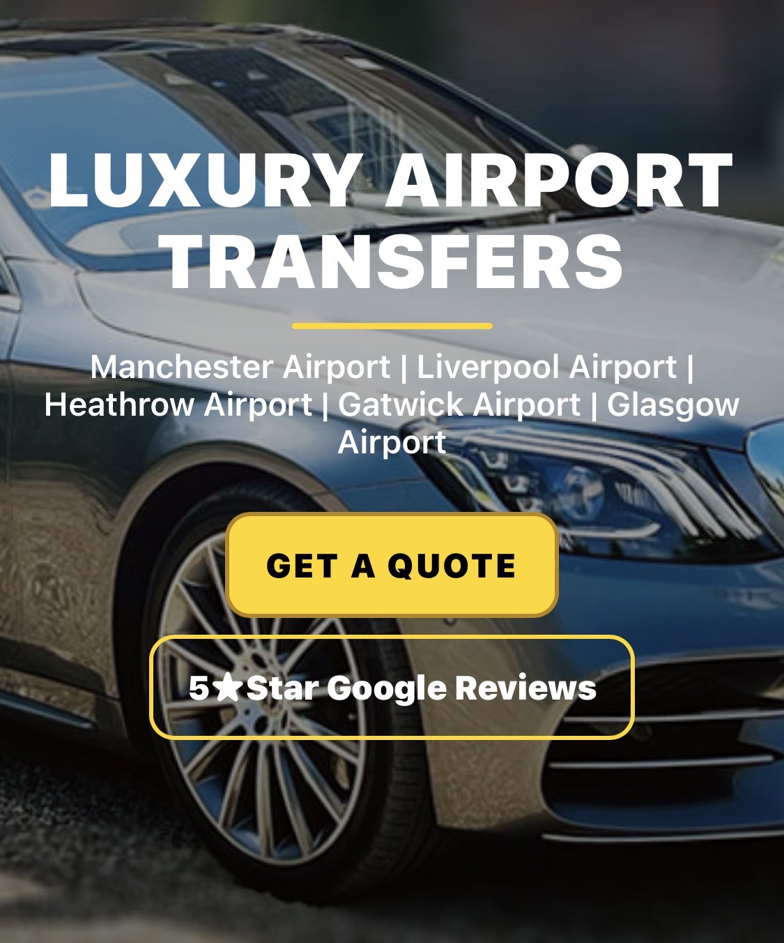 Manchester Airport chauffeur transfer by Get Chauffeur Service.