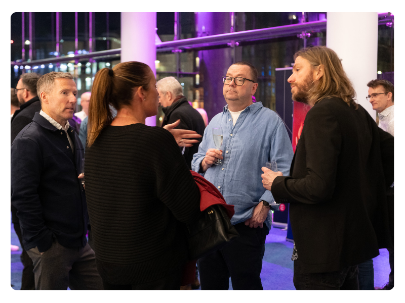 People networking at a Manchester Digital event