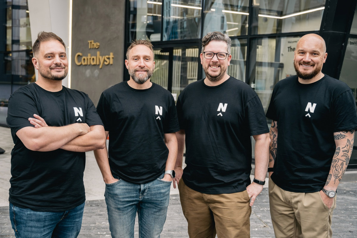 Leighton colleagues Lee Gilmore, Dan Pudwell, Mark Sailes and Steve Morland stood side-by-side (L-R).
