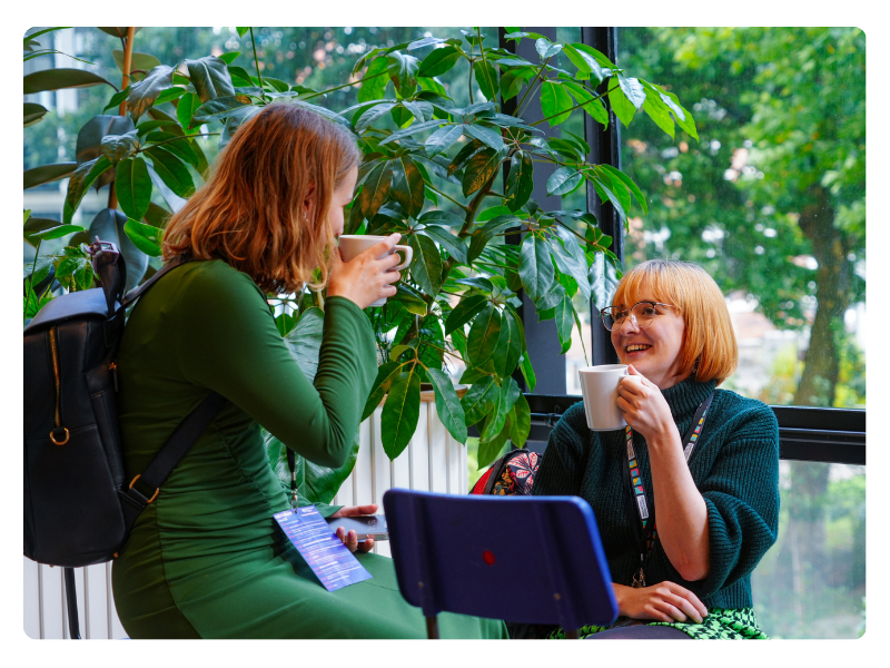 Two women in conversation