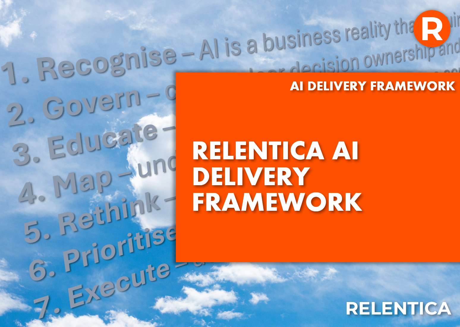 Relentica AI Delivery Framework - clouds and framework shown in background
