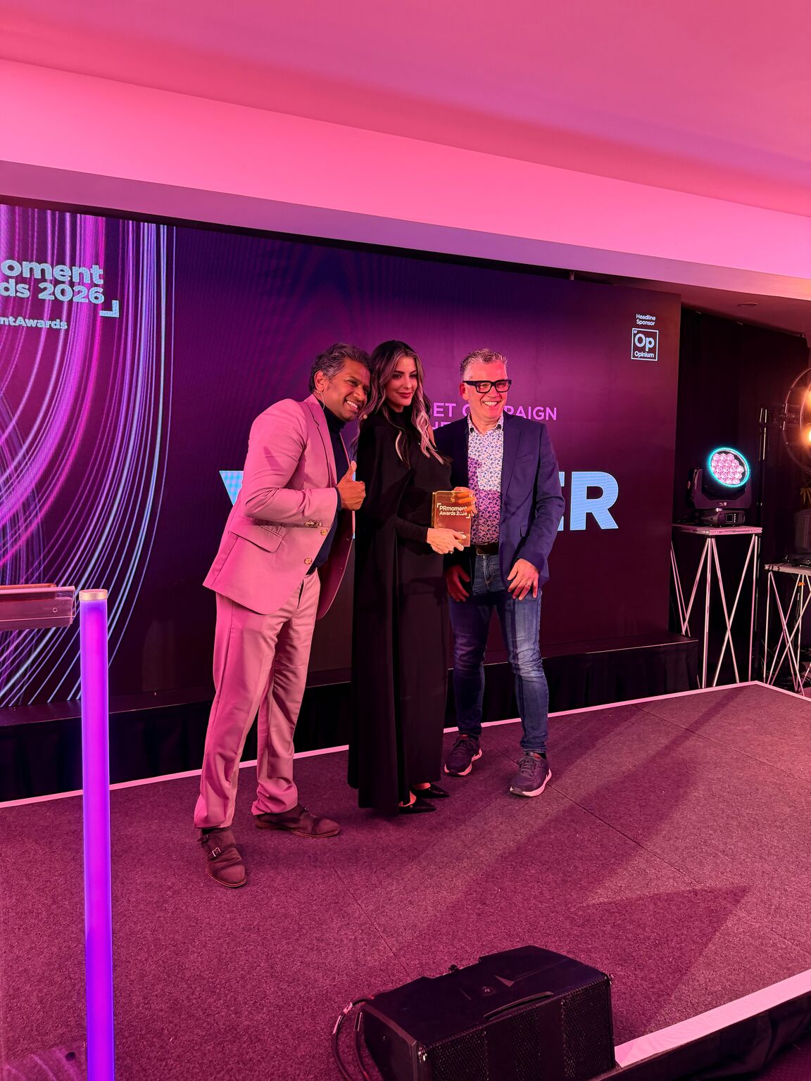 Gemma Eccleston, managing director of Hendrix Rose PR collecting the award