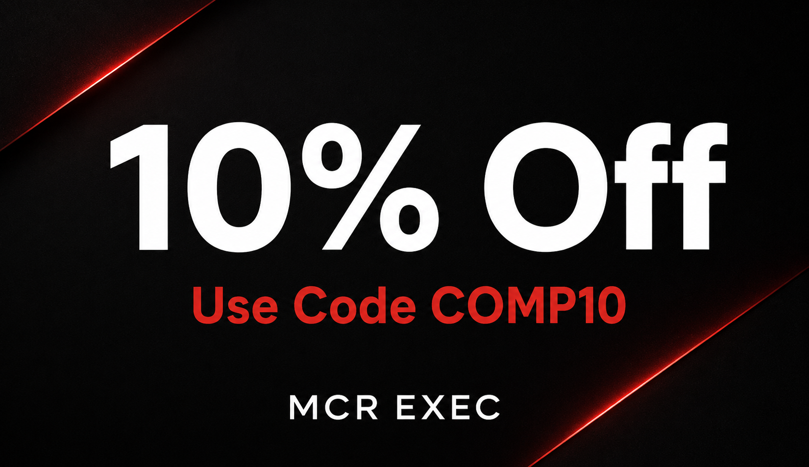 Manchester chauffeur offer from MCR EXEC with COMP10 online booking discount code