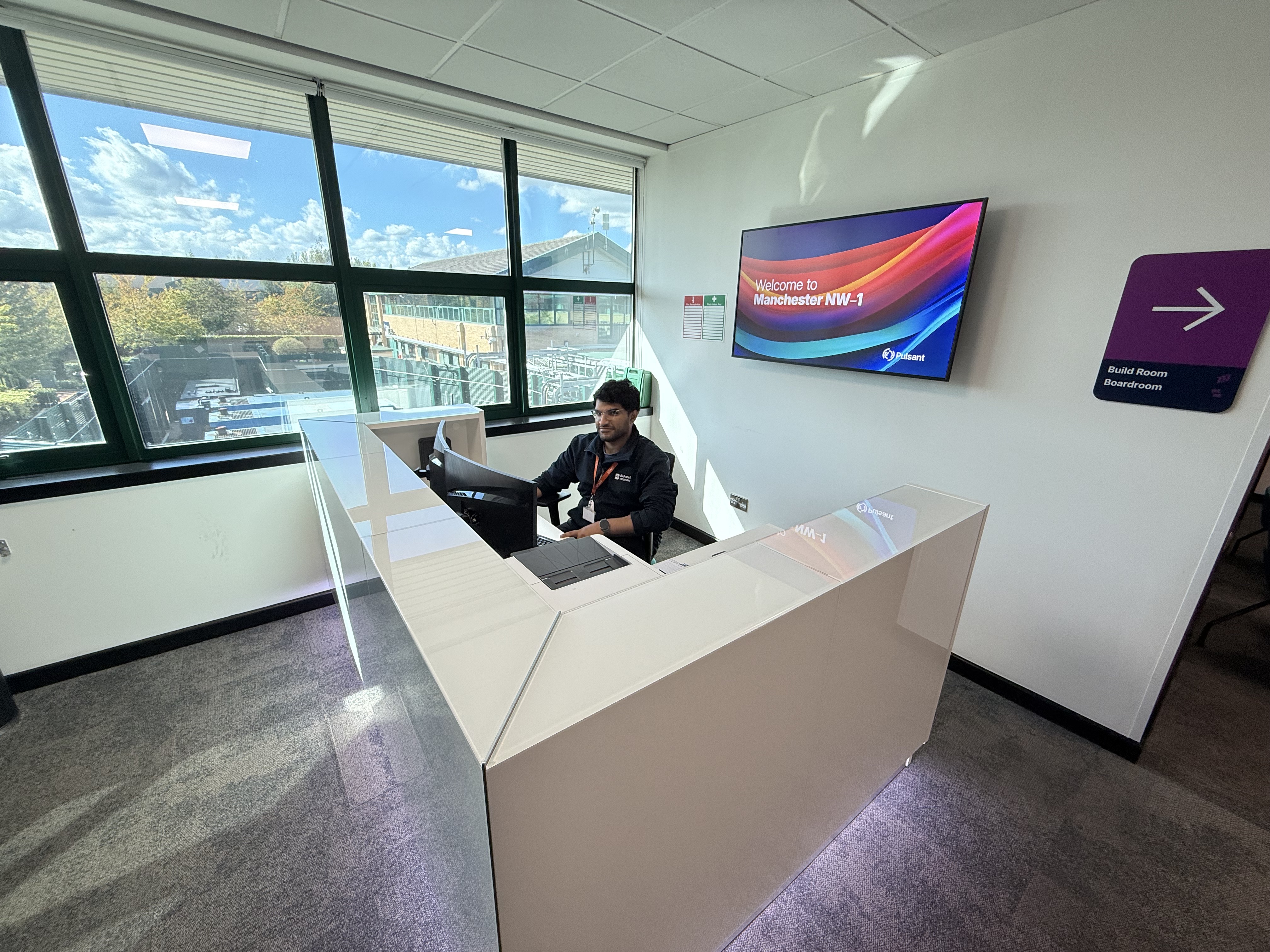 Man at Manchester data centre reception