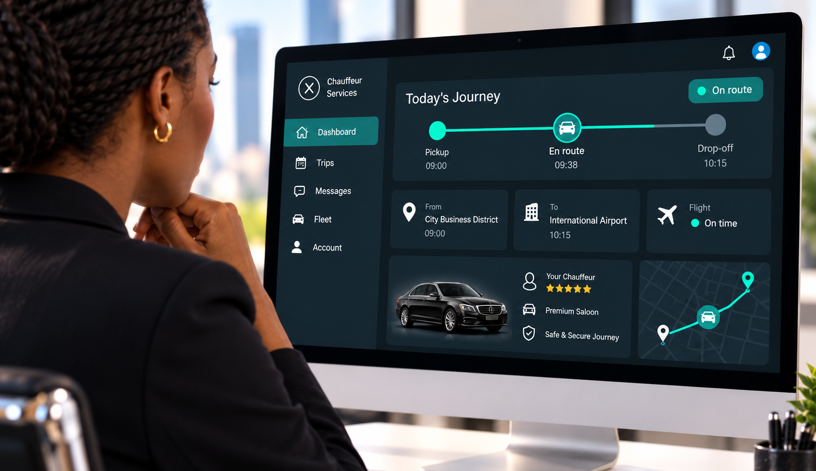 Technology supporting a modern executive chauffeur service