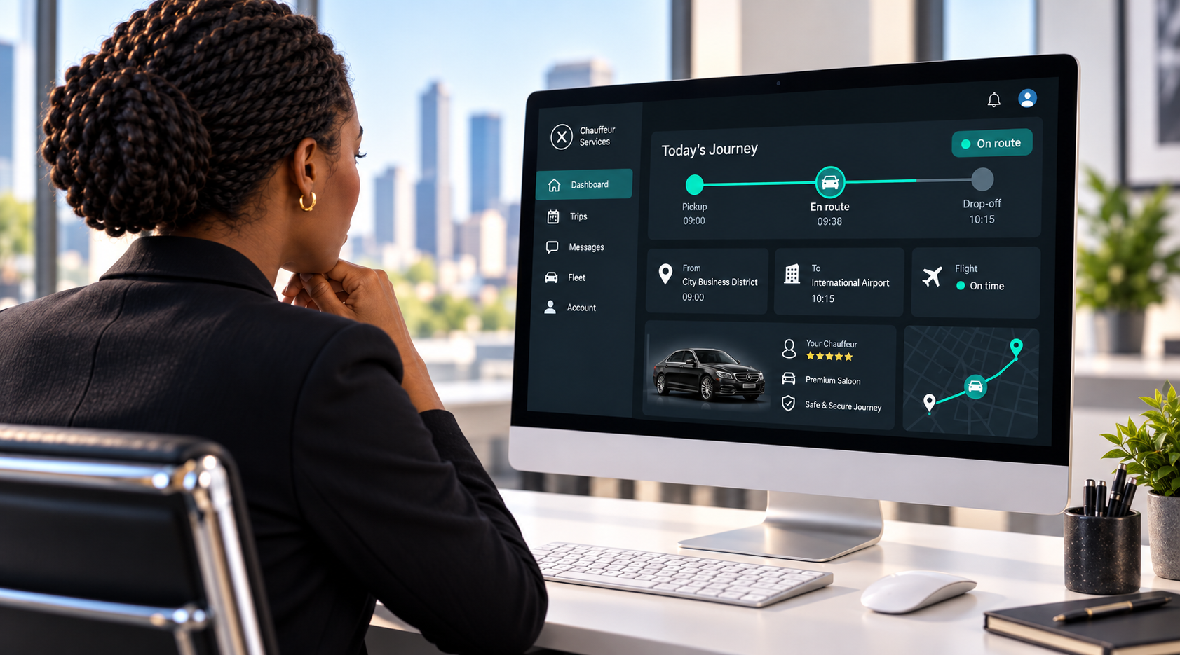 Digital chauffeur journey management for executive travel