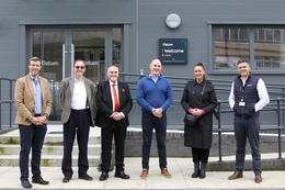 Members of the RICS North West Regional Advisory Board outside Datum’s MCR2 data centre with Seb Graham, Datum’s Group Sales Director