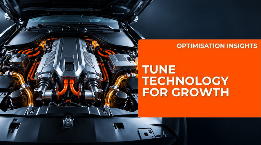 Futuristic car engine illustrating technology tuned for business growth