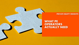 What PE Operators Actually Need text over jigsaw pieces