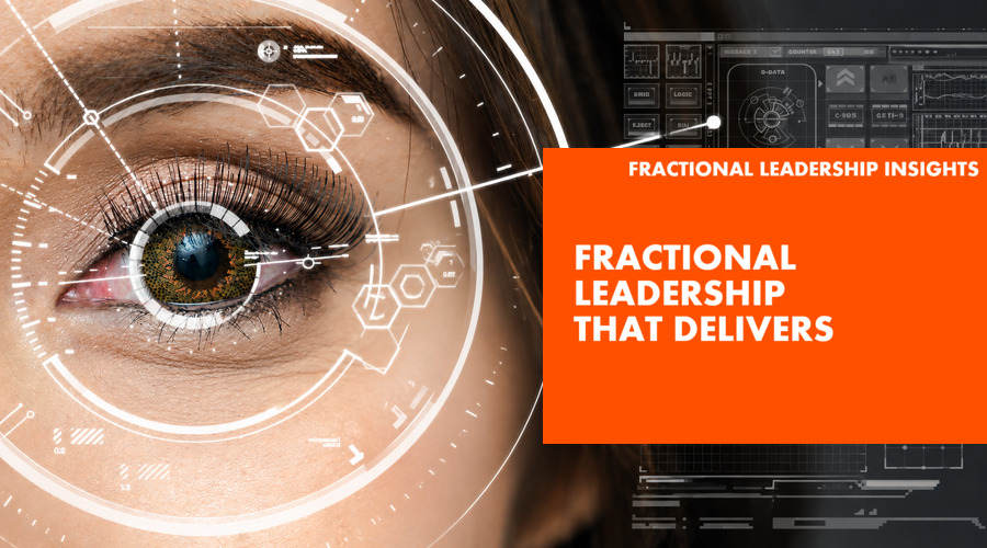 Relentica - Fractional Leadership That Delivers - text over the background of a woman's eye