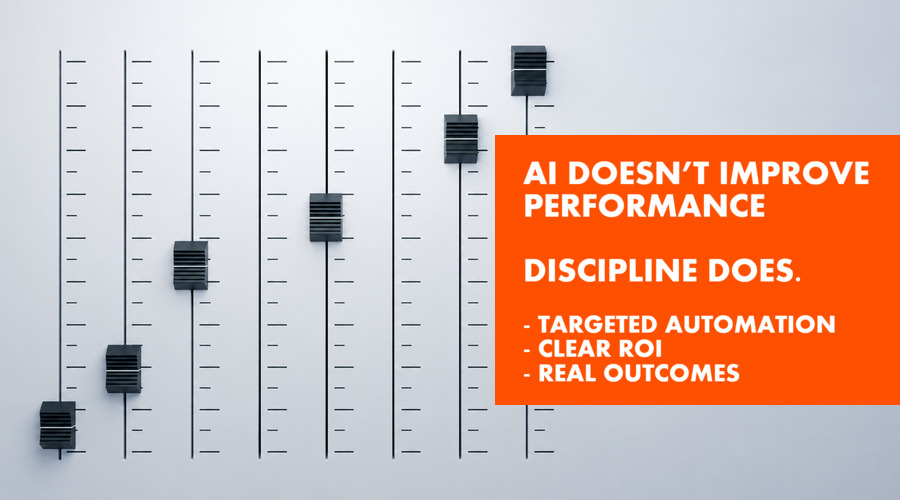 Relentica - AI That Improves Performance - Discipline Does text over sound balancer switches
