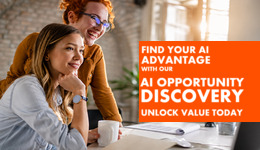 Relentica - two women working on the AI Opportunity Discovery for a client on-site