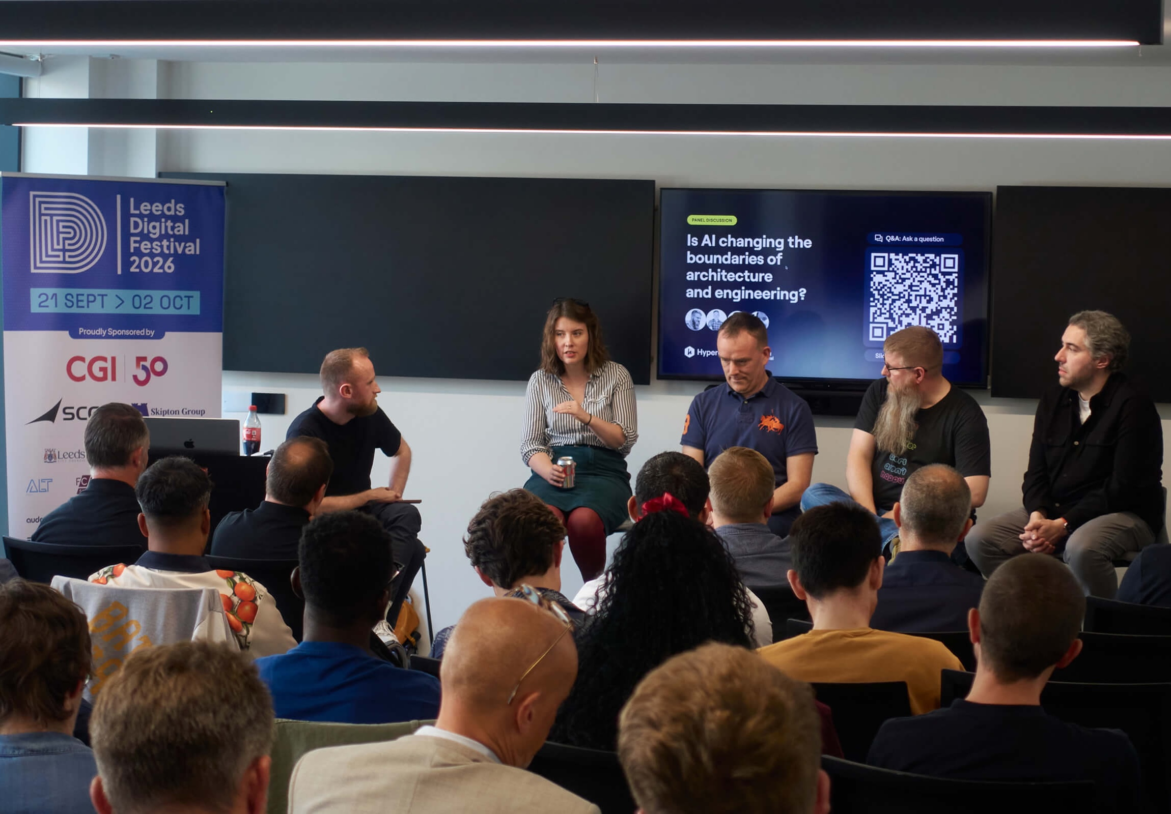 A discussion at an event