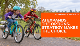 Two helmeted children cycling outdoors, illustrating expanded options and deliberate choices
