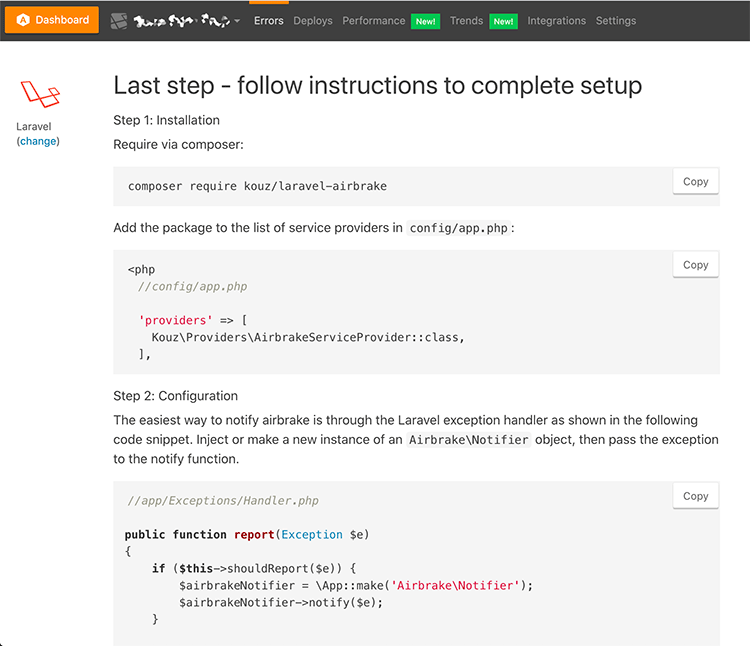 Error Monitoring in Laravel