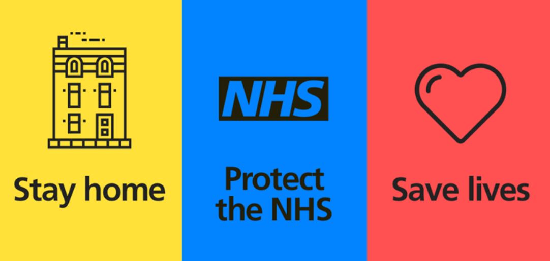 a stay home, protect the NHS, save lives poster