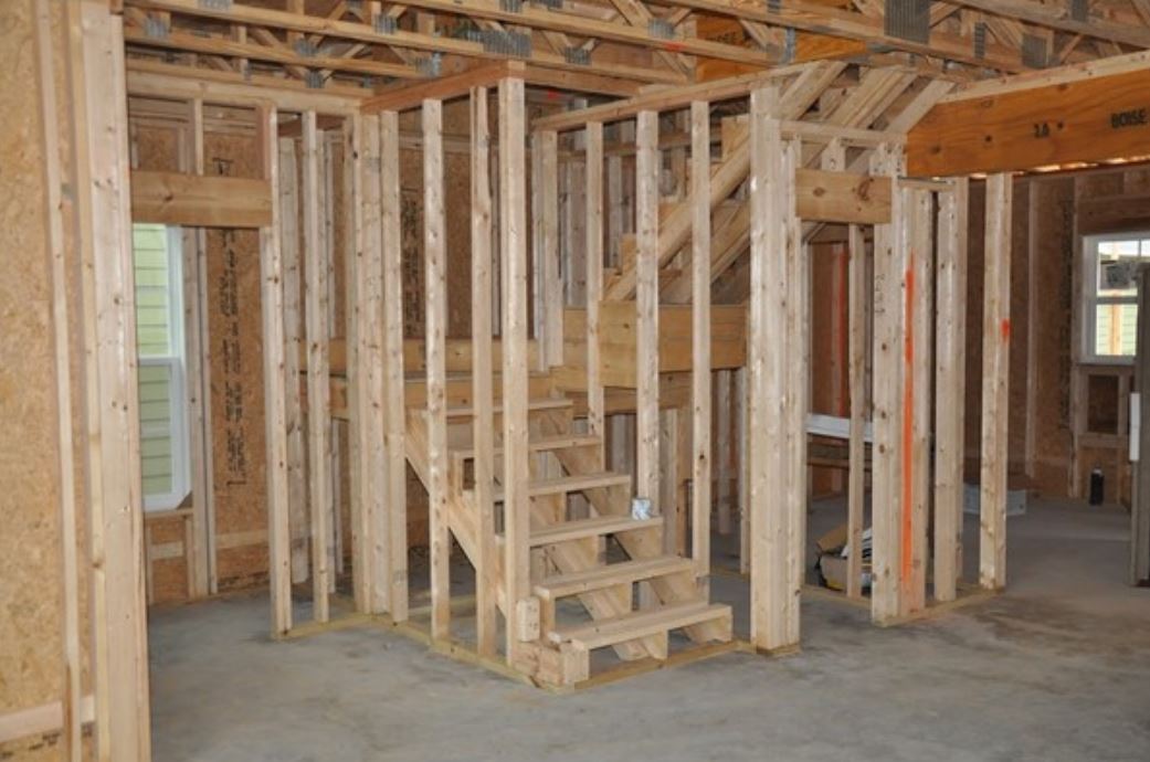Wooden structure of a house being built