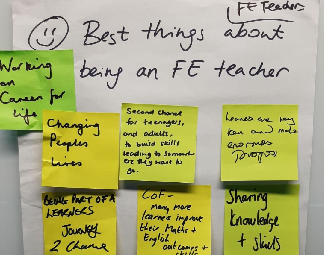 Post-its on a whiteboard 